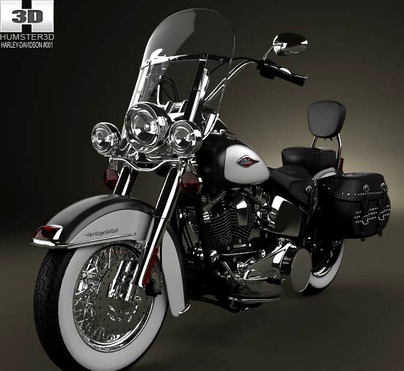 3D model of Harley-Davidson Heritage Softail Classic 2012