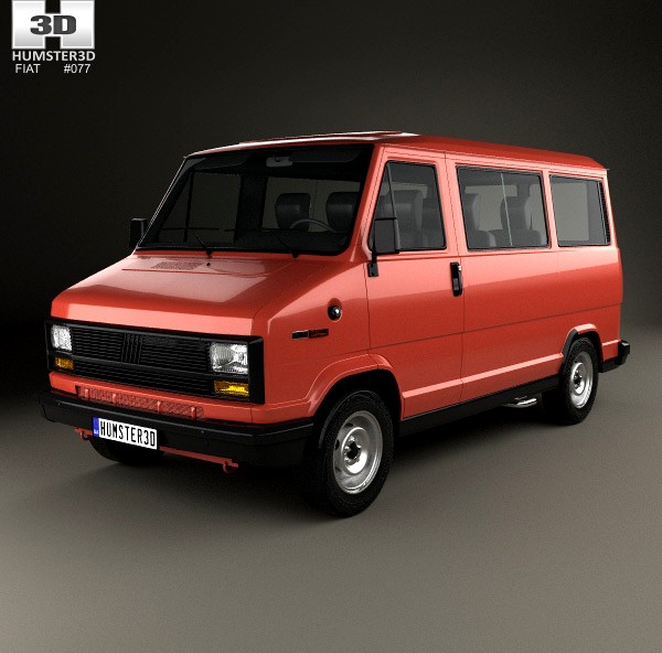 3D model of Fiat Ducato Passenger Van 1981