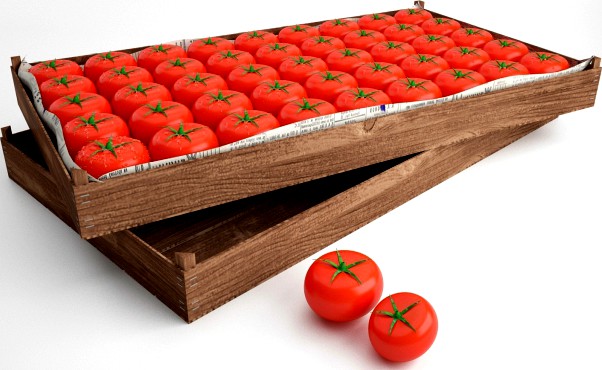 Tomatoes in a box