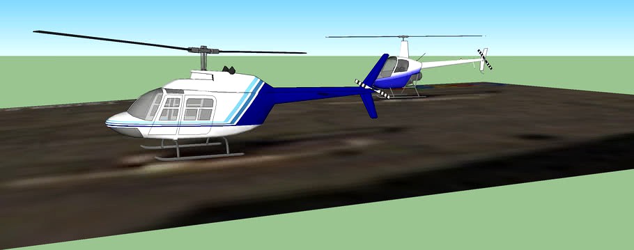 Helicopteros en el Aeroclub de Ushuaia