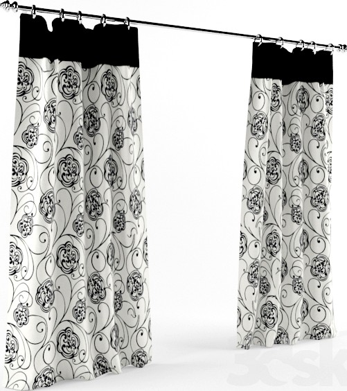 Black and white curtains