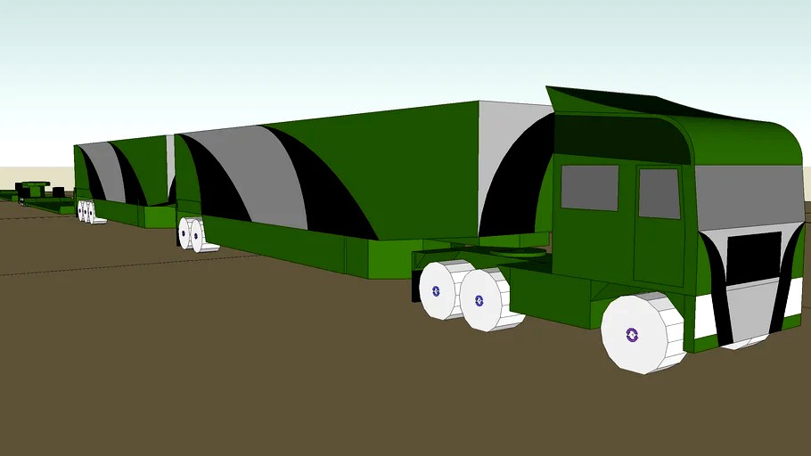 Sketchyphysics 'European Style' Super Road Train With 4 Trailers