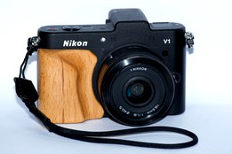Wooden grip for my camera Nikon 1 V1