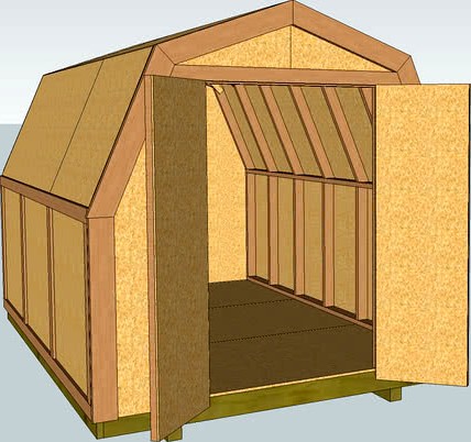 8x12' Gambrel Shed In Progress