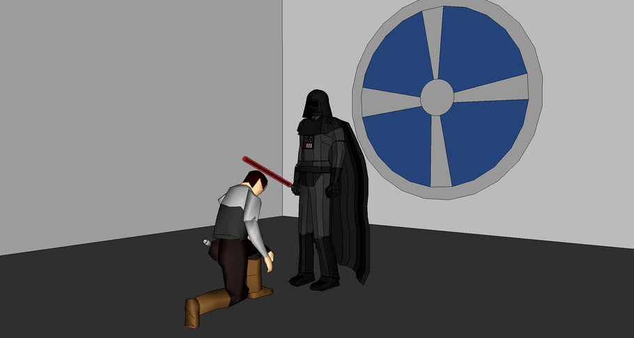 Darth Vader with his secret apprentice 3d model