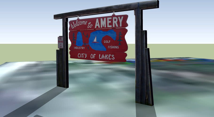 Welcome To Amery Wisconsin (North end sign)