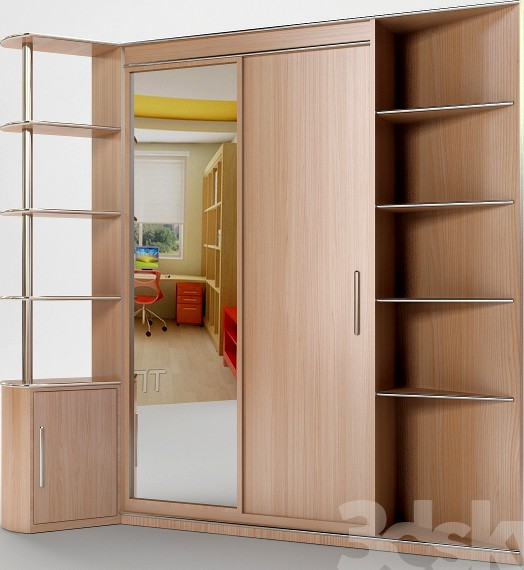 Wardrobe with mirror