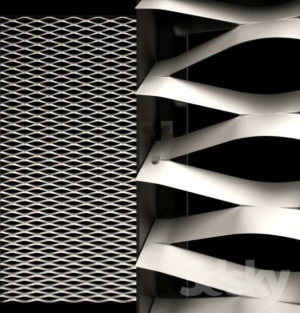 Expanded metal mesh 175x70 mm 3d model