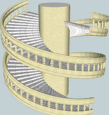 Escalier à double révolution (ou à double hélice