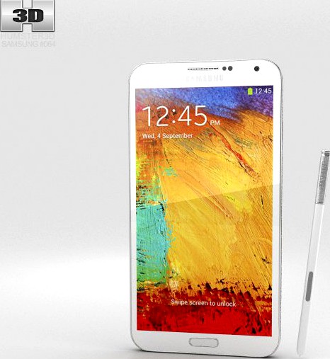 Samsung Galaxy Note 3 White3d model