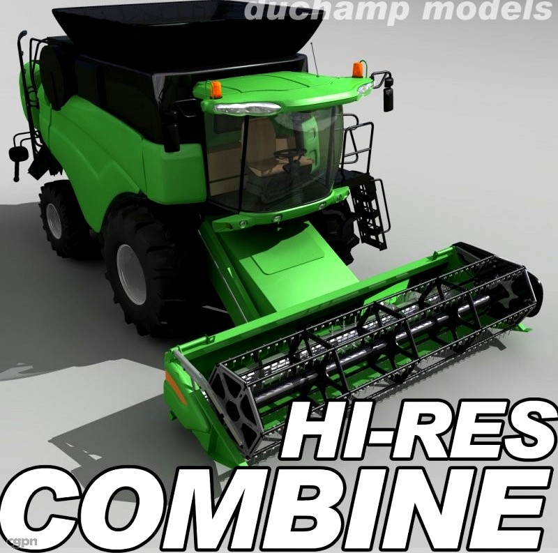 Hi-Res combine harvester3d model