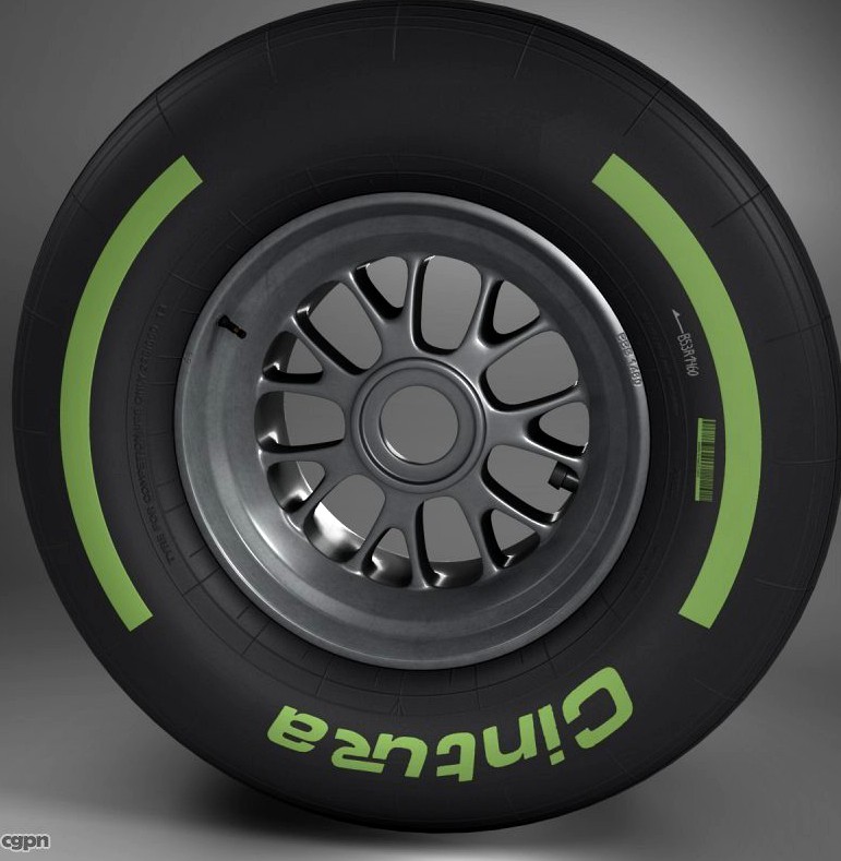 F1 tyre intermediate front3d model