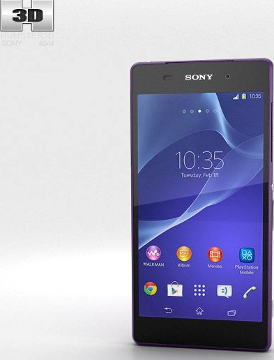 Sony Xperia Z2 Purple3d model