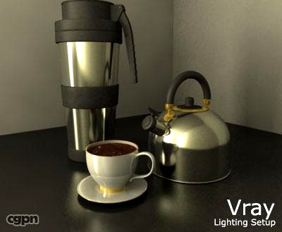 thermos, cup and teapot3d model