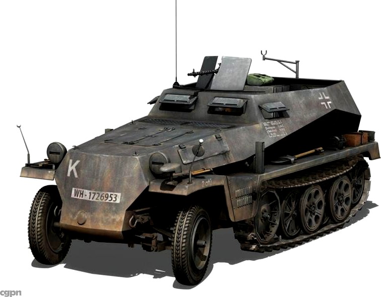 SD.KFZ 250/1 - Half-track troop carrier3d model