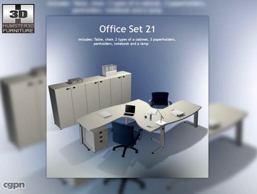 Office set 213d model