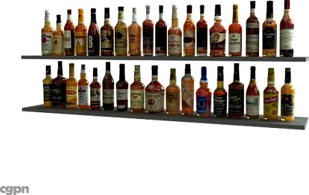 35 bottles of whisky3d model