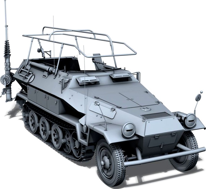 SD.KFZ 251/3 IV Ausf.A - Hanomag Radio and Command Vehilce3d model