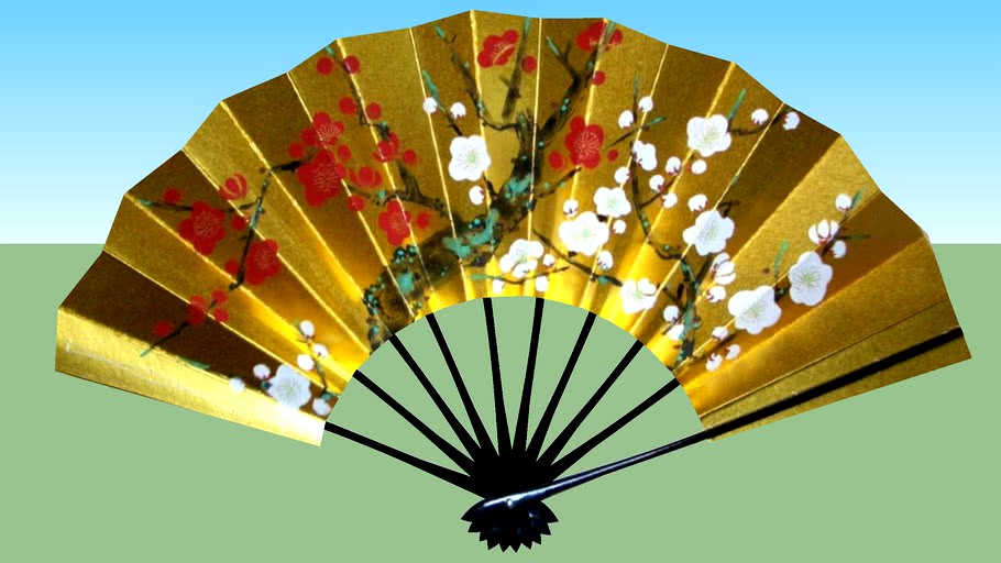 folding fan 扇子 3d model