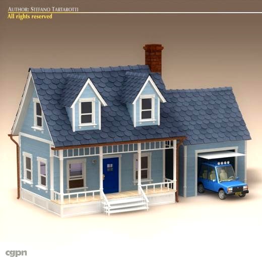 Cartoon house 13d model
