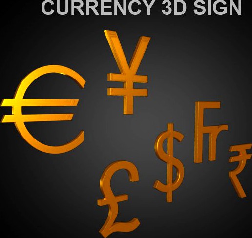Currency sign3d model