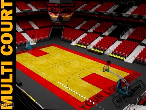 Basketball Arena. (Multi Court)3d model