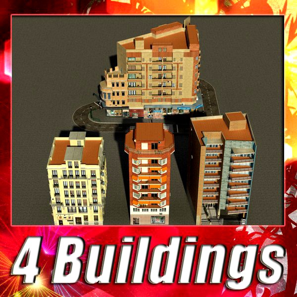 Low Poly Building Collection 49-523d model