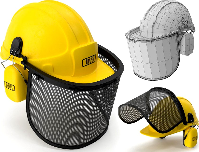 Safety Helmet with Face and Ears Cover3d model