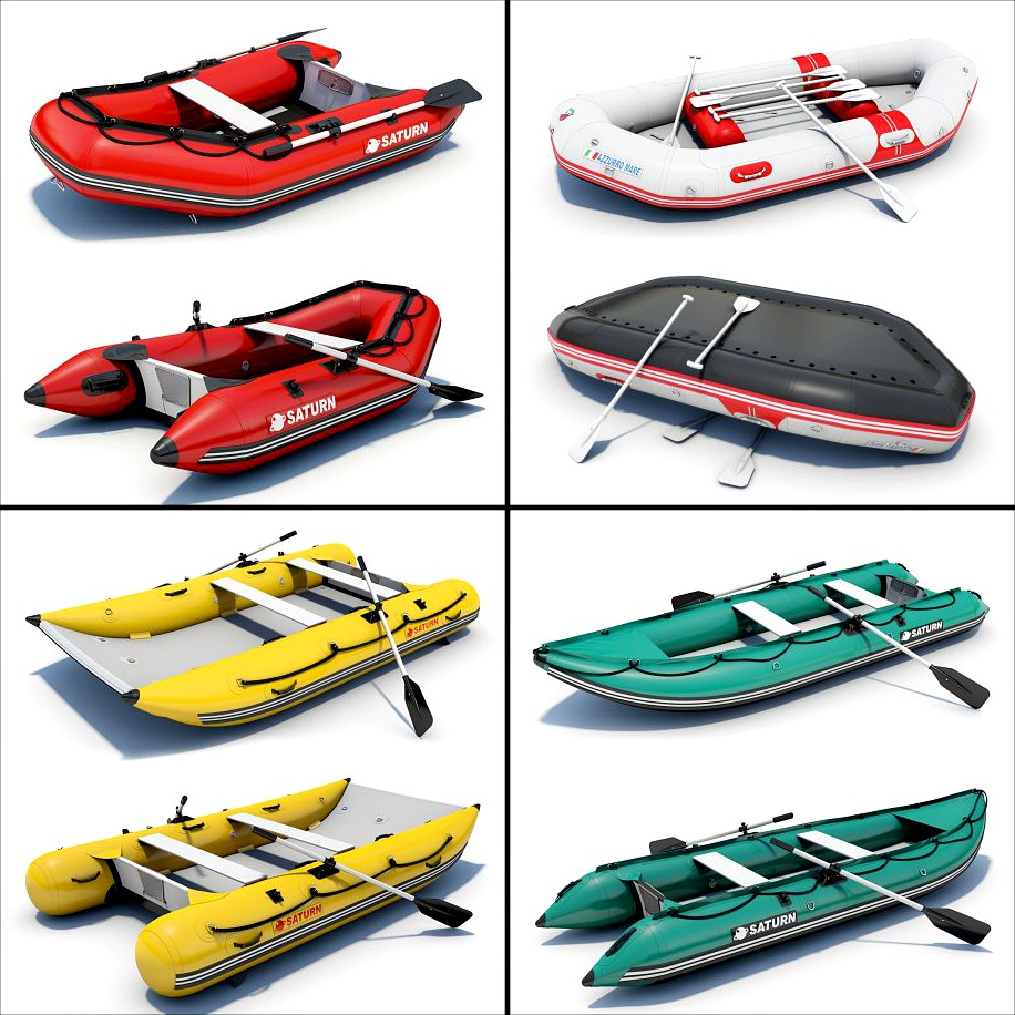 4 Inflatable Boats 013d model