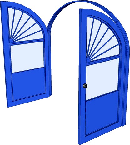 Large open window / door greek blue