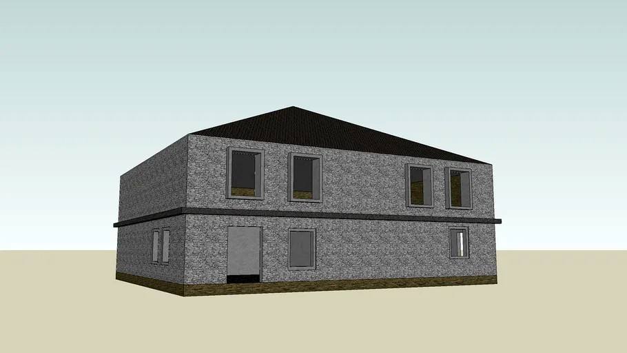 French town building 3d model