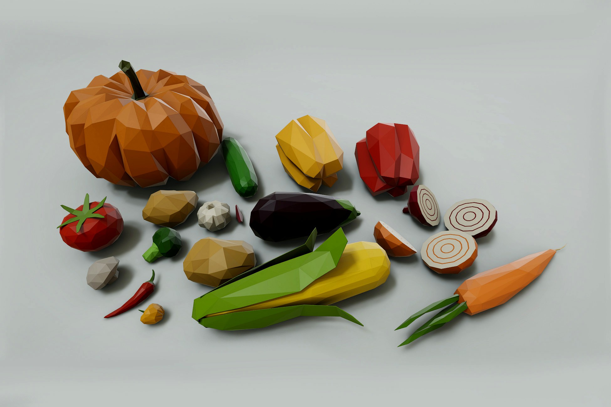 Low Poly Vegetables