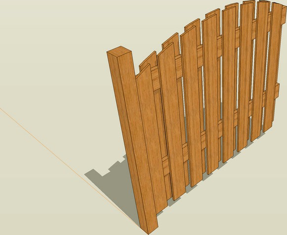 Wooden arched fence