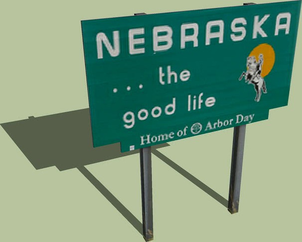 Nebraska Stateline Sign