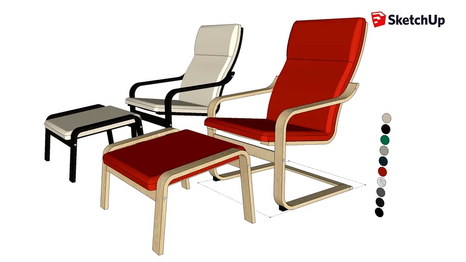chair IKEA POANG + footstool