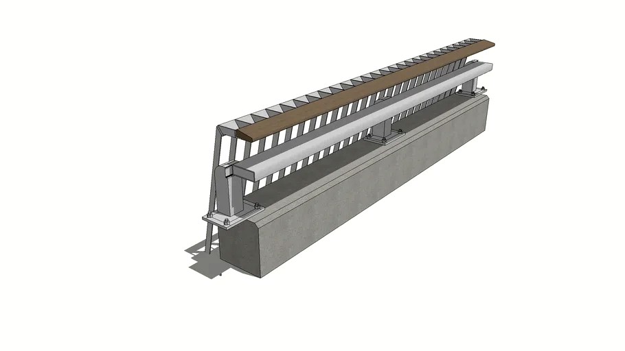 Railing - CM-TL3 Vehicle Barrier Assembly with PED 3d model