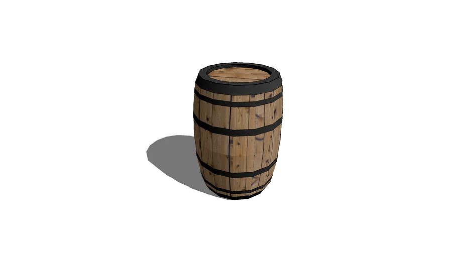 Wooden Barrel (low poly)