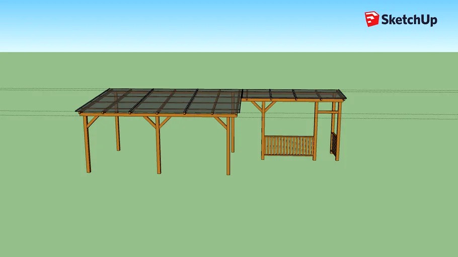 Woden Pergola with polycarbonate roof