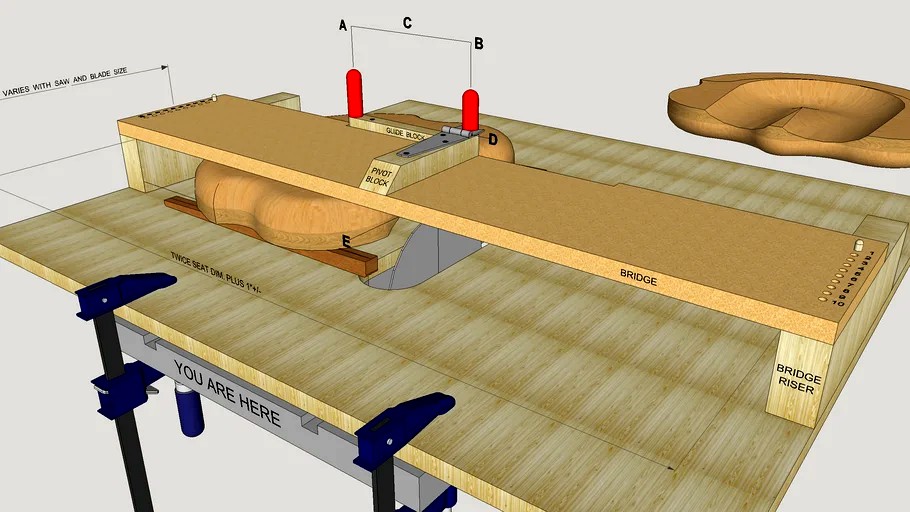 Windsor Chair Seat Carving Jig for Tablesaw