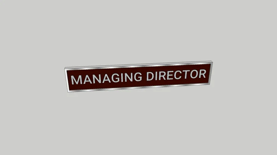 Name Plate Managing Director