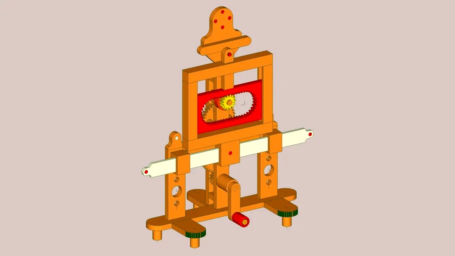 Hand-cranked wood model of Alternative Crankshaft Mechanism