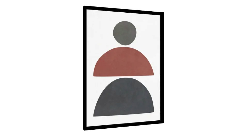 Quadro GEOMETRIC SHAPES - BLACK, RED AND GRAY - Galeria9, por My Favorite Arts