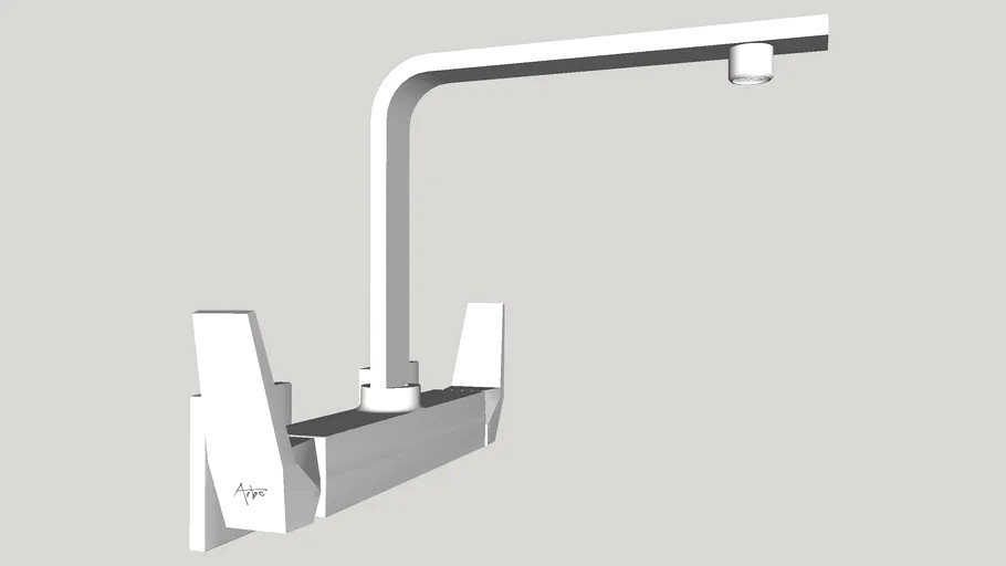 ARBO LV-2014 Side Handle Sink Mixer With Long Square Swivel Spout Wall Mounted