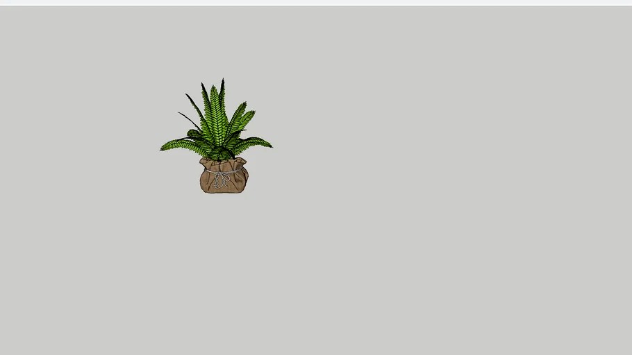 Cachepot de tecido com samambaia