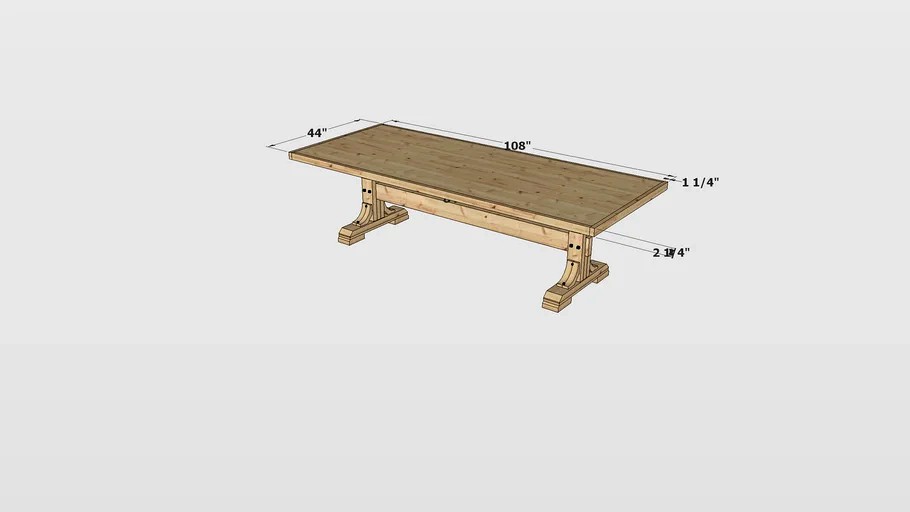 Rustic Trestle Dining Table