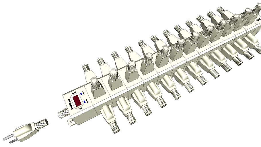 36 plug surge protected power strip