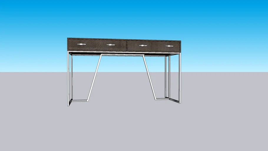 Alard Regency Stainless Steel Faux Shagreen Desk