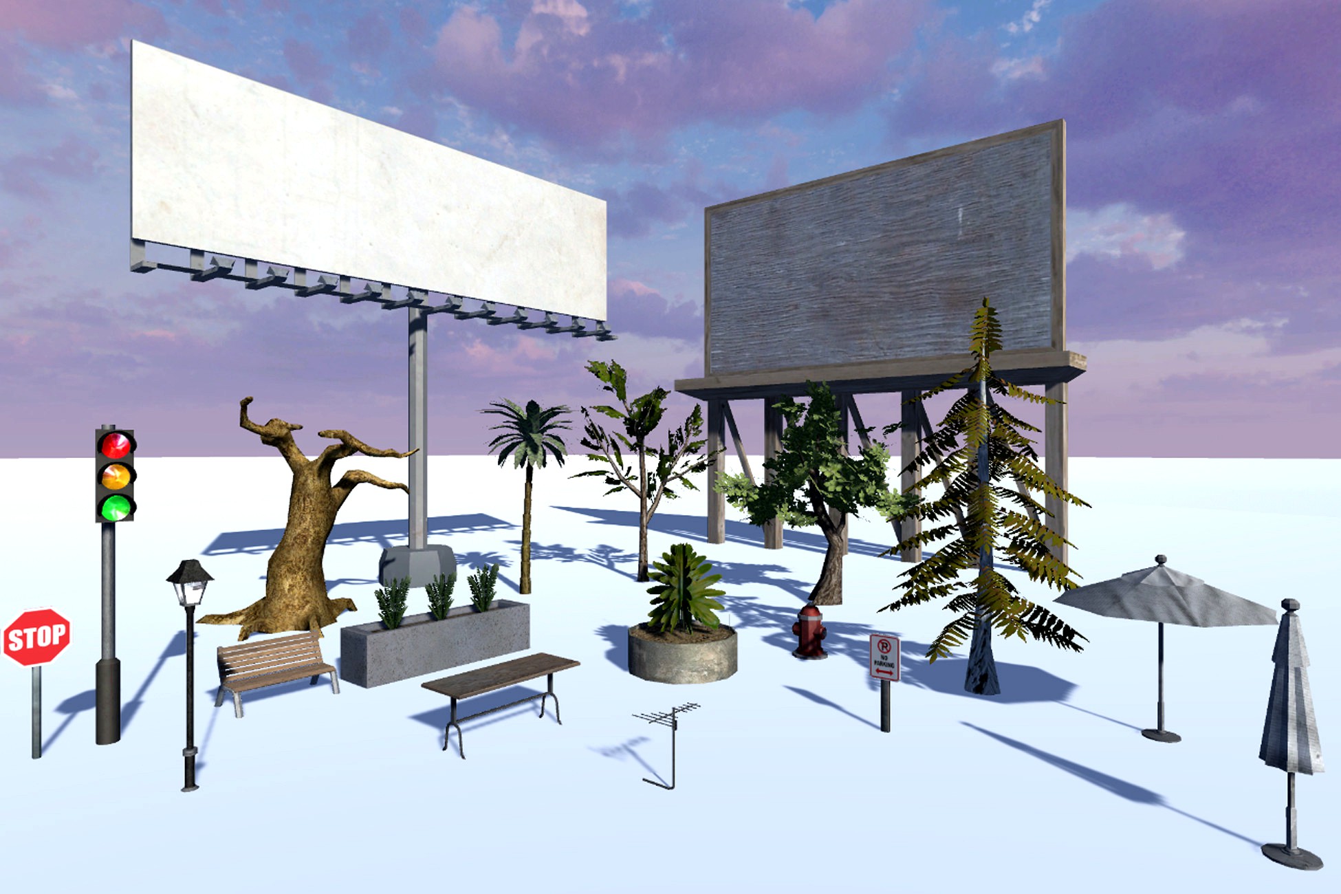 Trees, Buildings, City Props and Modular Roads