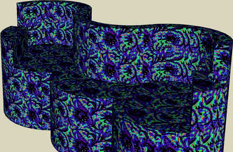 Wavy Print Linen mod sofa.