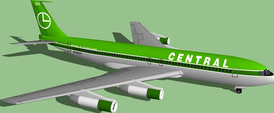 Central Air Lines (1968 FICTIONAL]) - Boeing 707-339B Adv